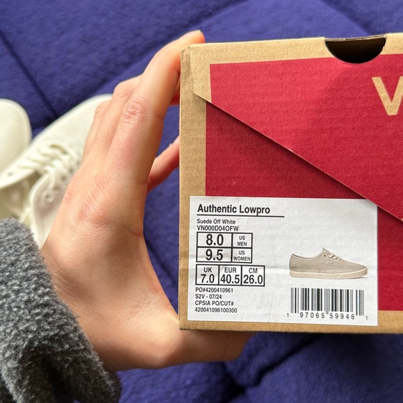 Vans Off-White Suede Lace-Up Sneakers - Picture 4 of 5
